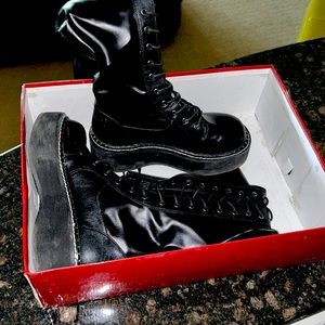 Black star vegan leather (Emily-375) boots by Demonia